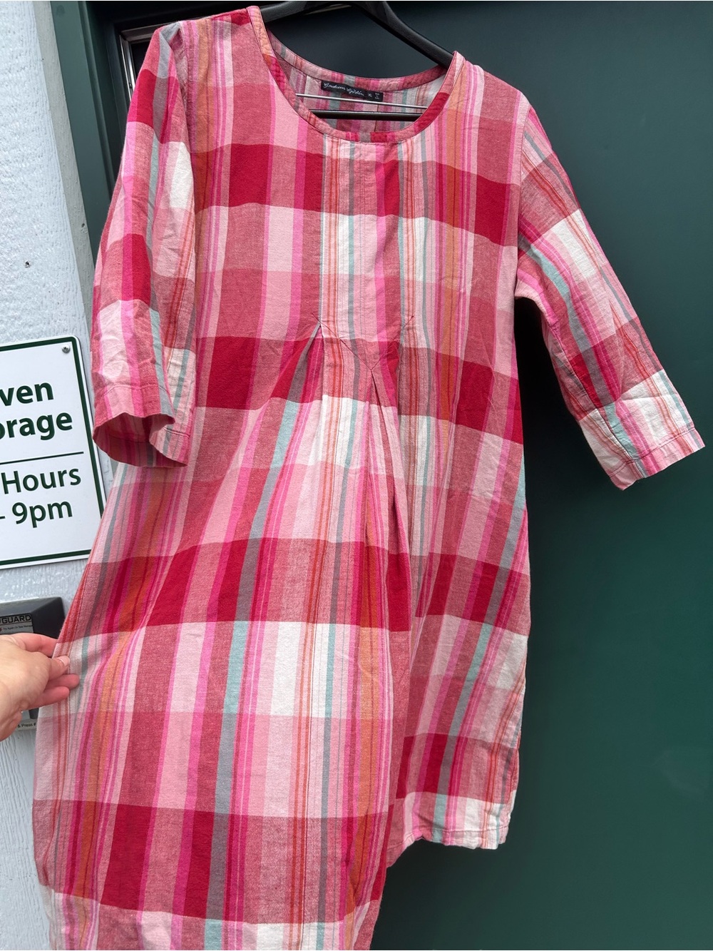 Gudrun Sjoden Pink Plaid Scoop-Neck Tunic Dress - Picture 5 of 10